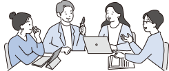 職業訓練校生のインターン受け入れのイラスト